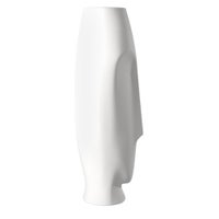 Abstract Faces White Ceramic Vase (Set of 2)