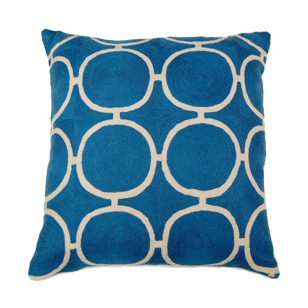 CIRCLE BLUE HAND EMBROIDERY PILLOWS