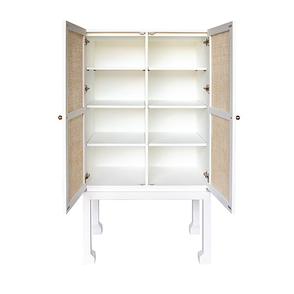 Natural Rattan White Bar Cabinet - Cane & Rattan Collection