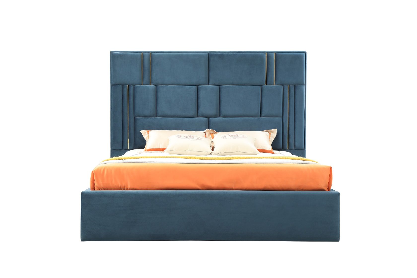 Dramatic Blue Velvet Bed