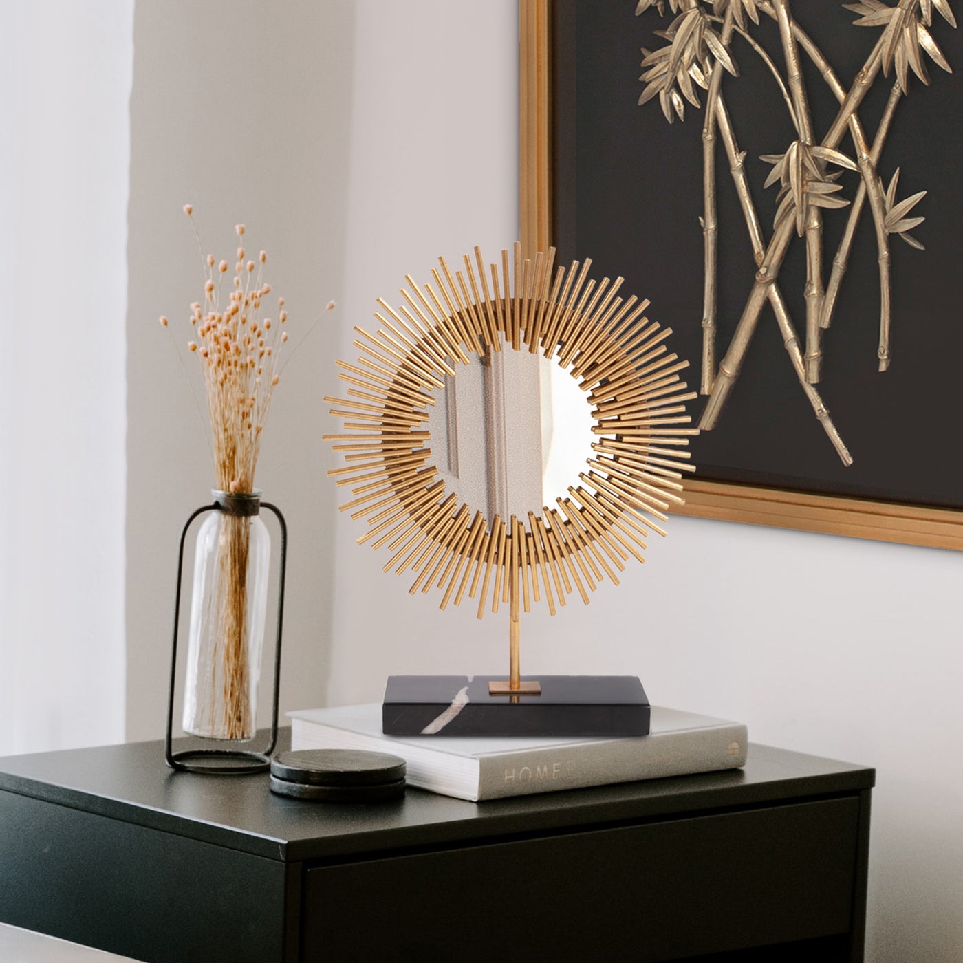 Black Marble and Gold Sculpture