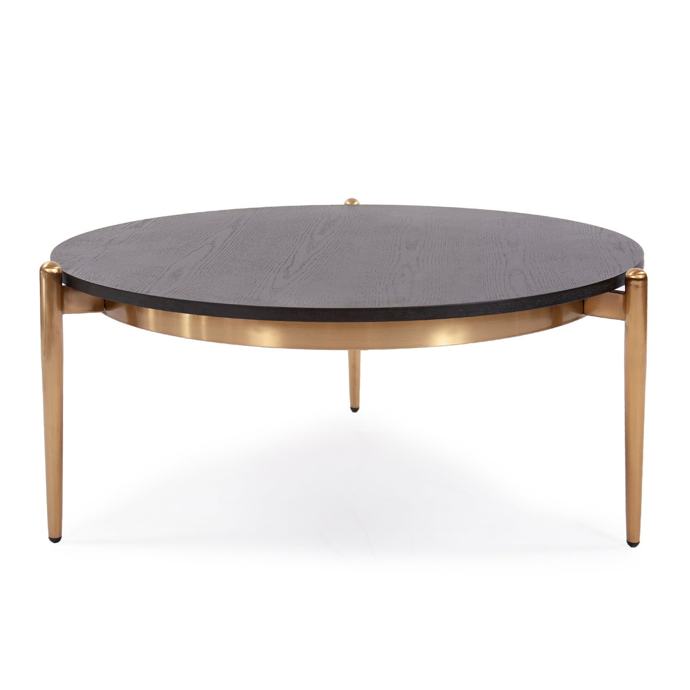 Wood Ebony and Gold Frame Cocktail Table