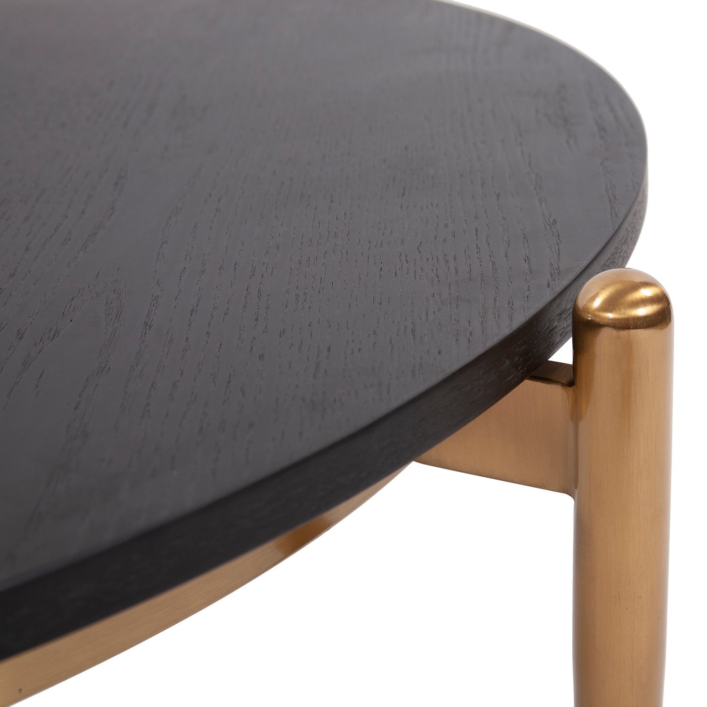 Wood Ebony and Gold Frame Cocktail Table