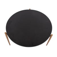 Wood Ebony and Gold Frame Cocktail Table