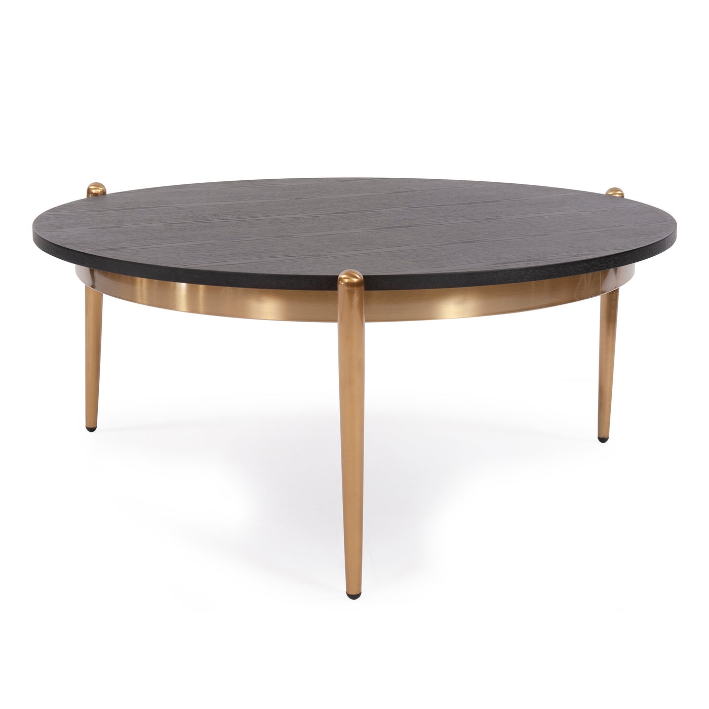 Wood Ebony and Gold Frame Cocktail Table