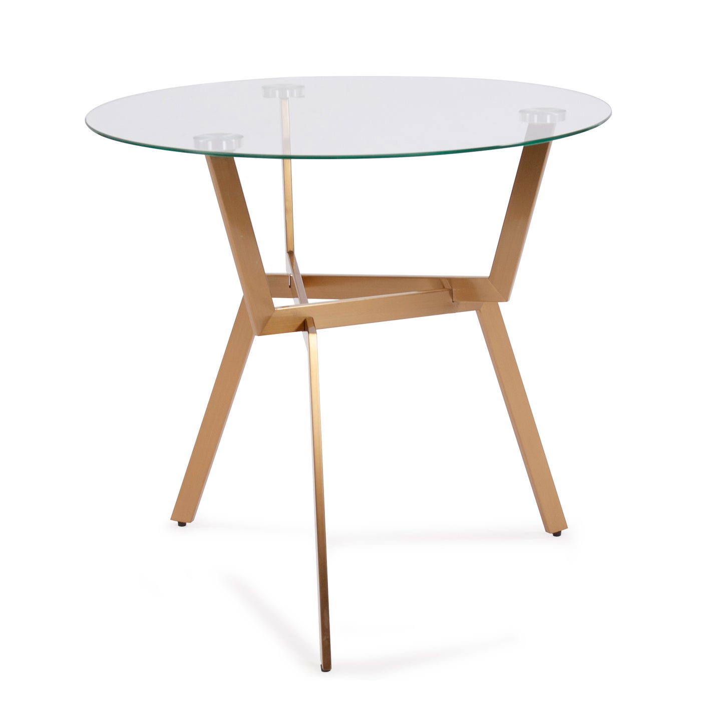 Round Gold Metal & Crystal Side Table