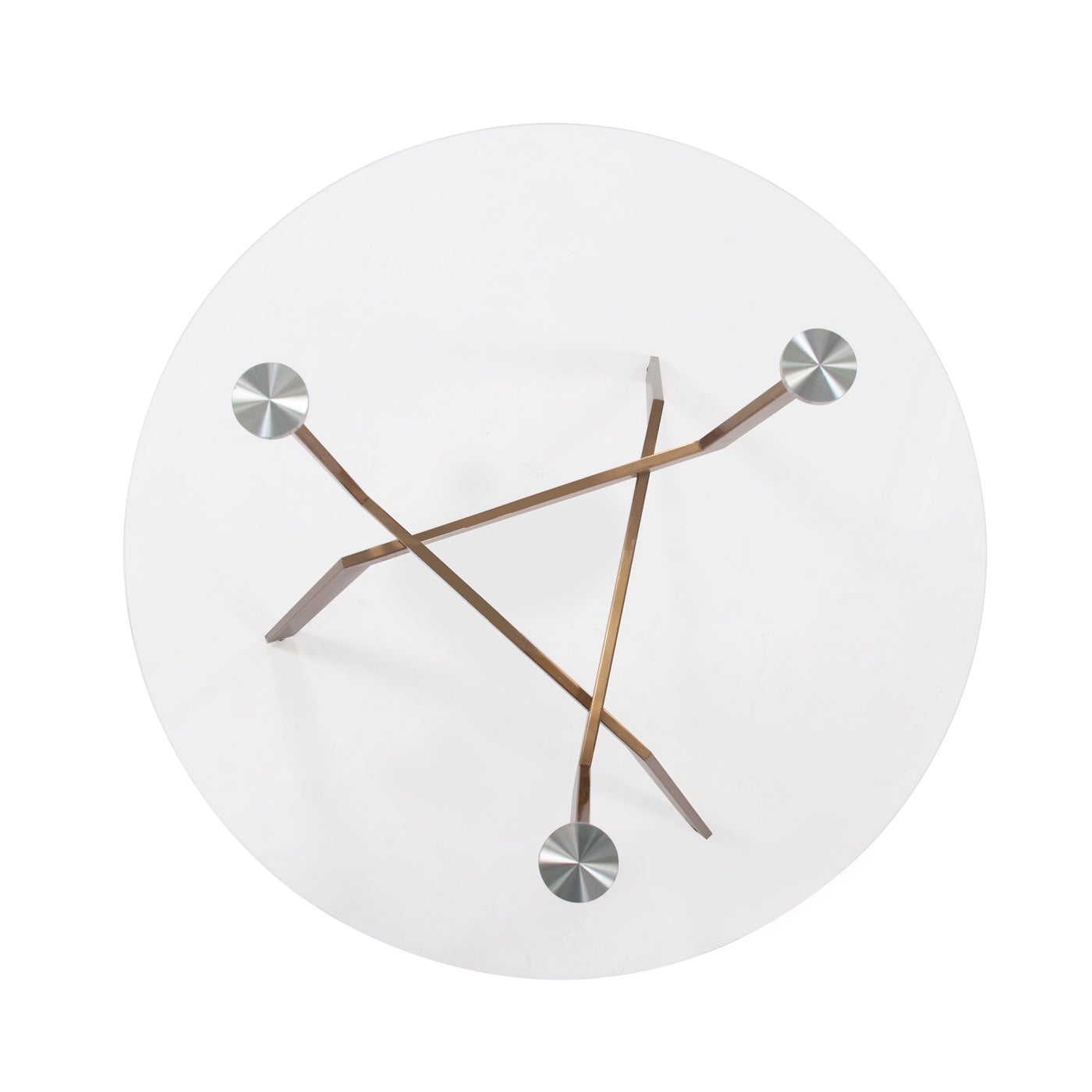 Round Gold Metal & Crystal Side Table