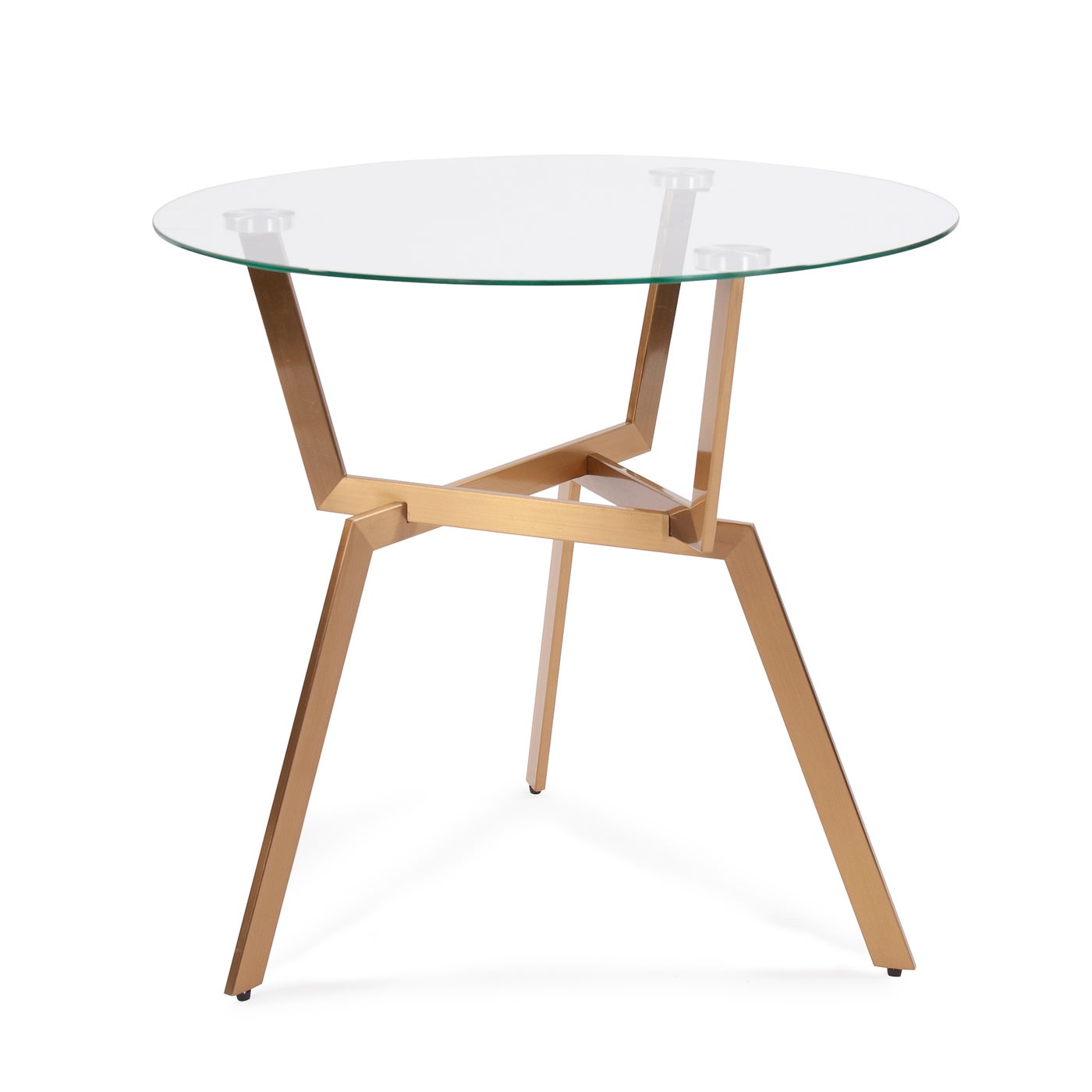 Round Gold Metal & Crystal Side Table