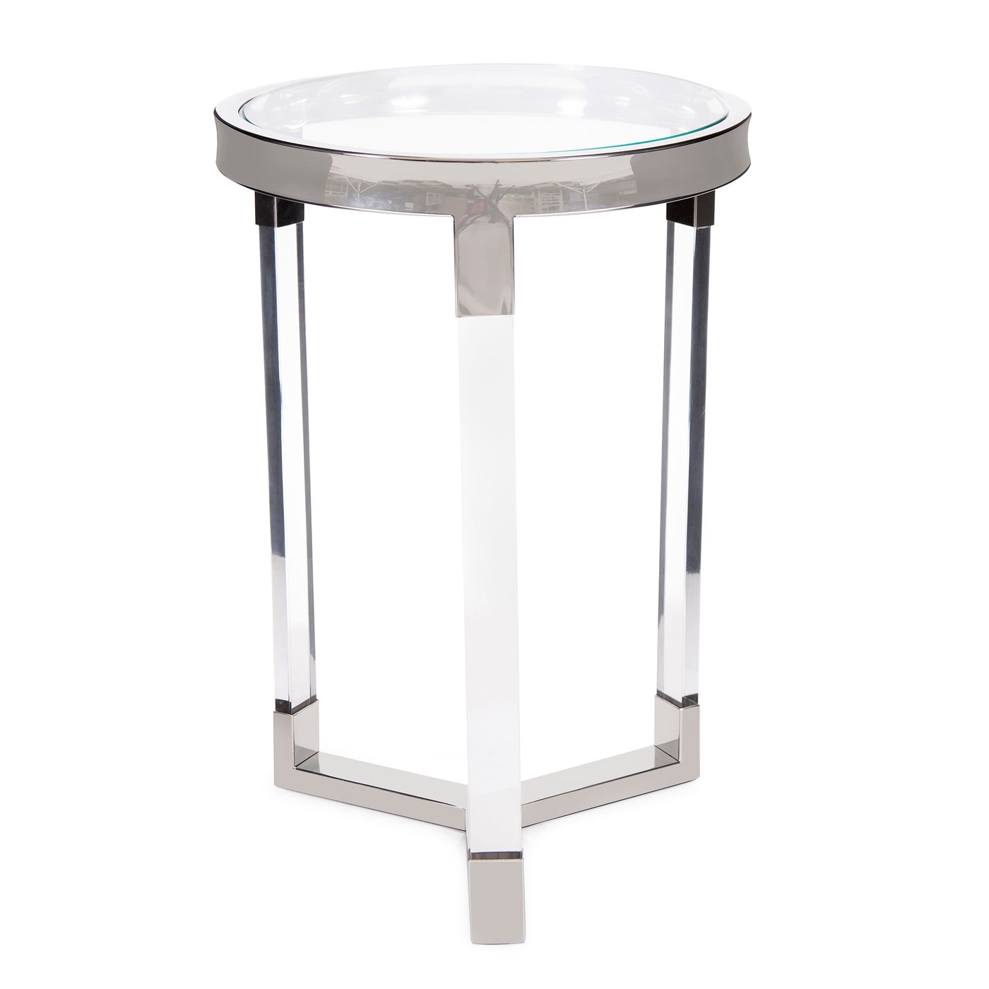 Acrylic & Stainless Steel Round Side Table