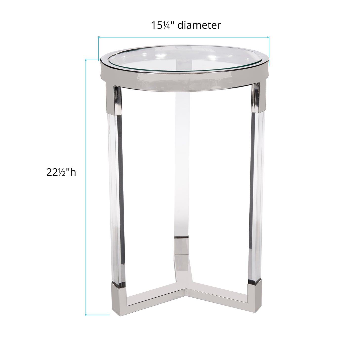 Acrylic & Stainless Steel Round Side Table