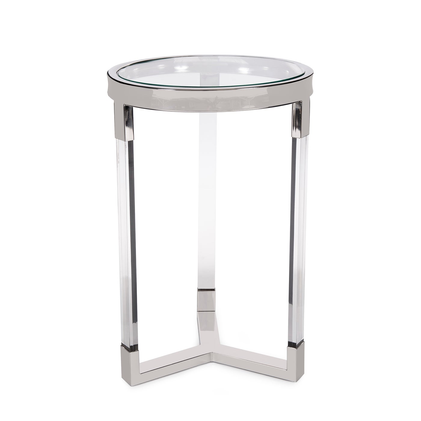 Acrylic & Stainless Steel Round Side Table