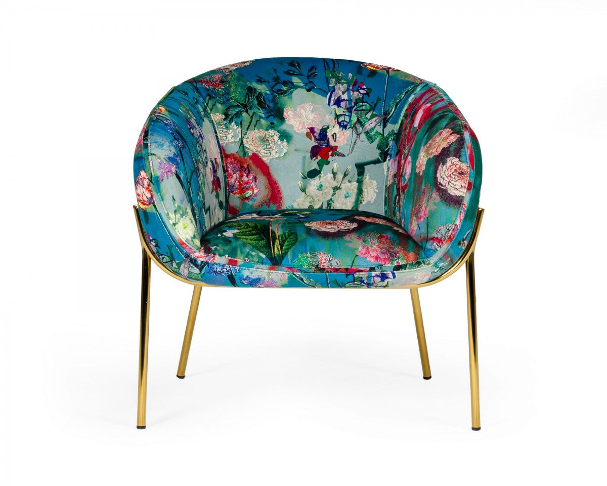 Tropical Velvet Accent Chair