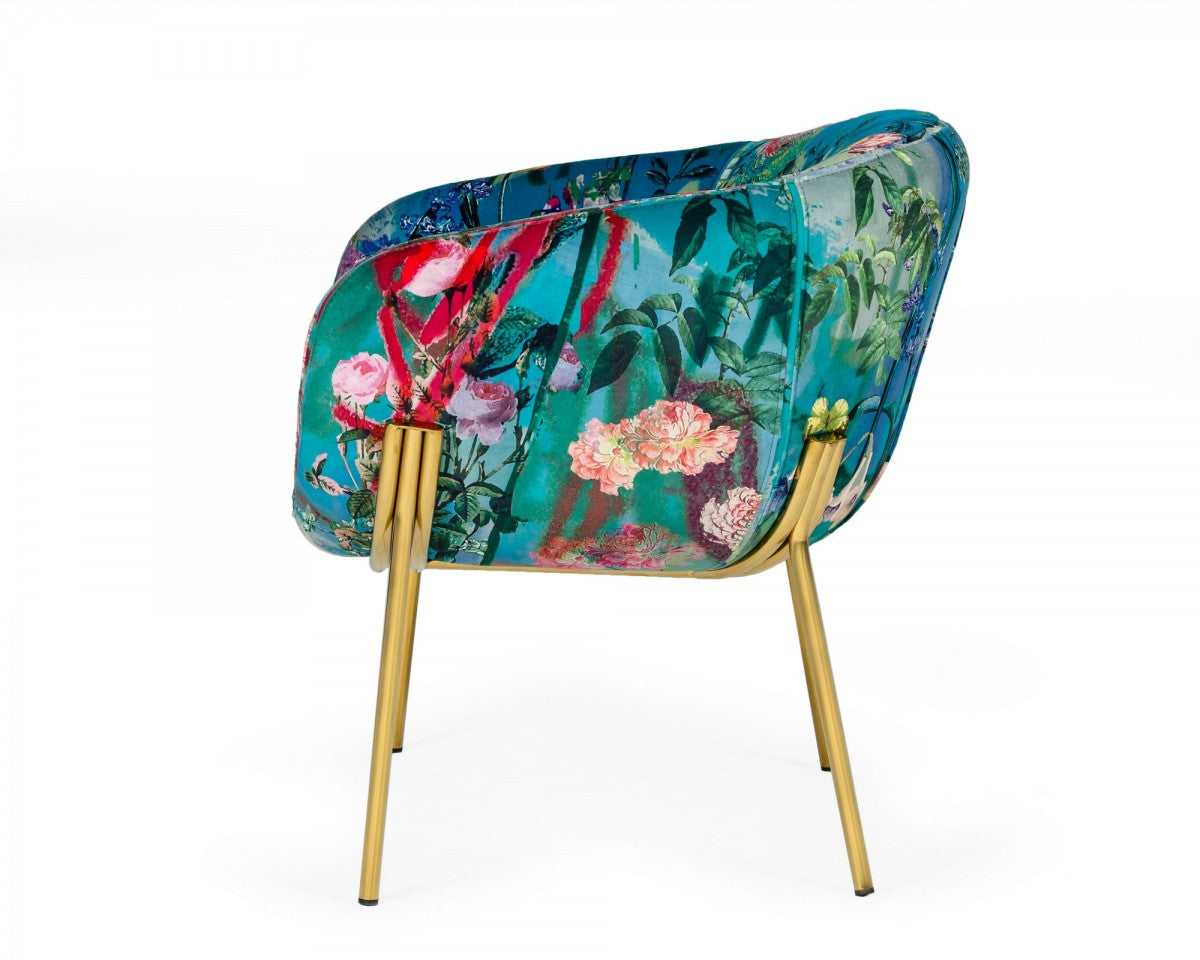 Tropical Velvet Accent Chair