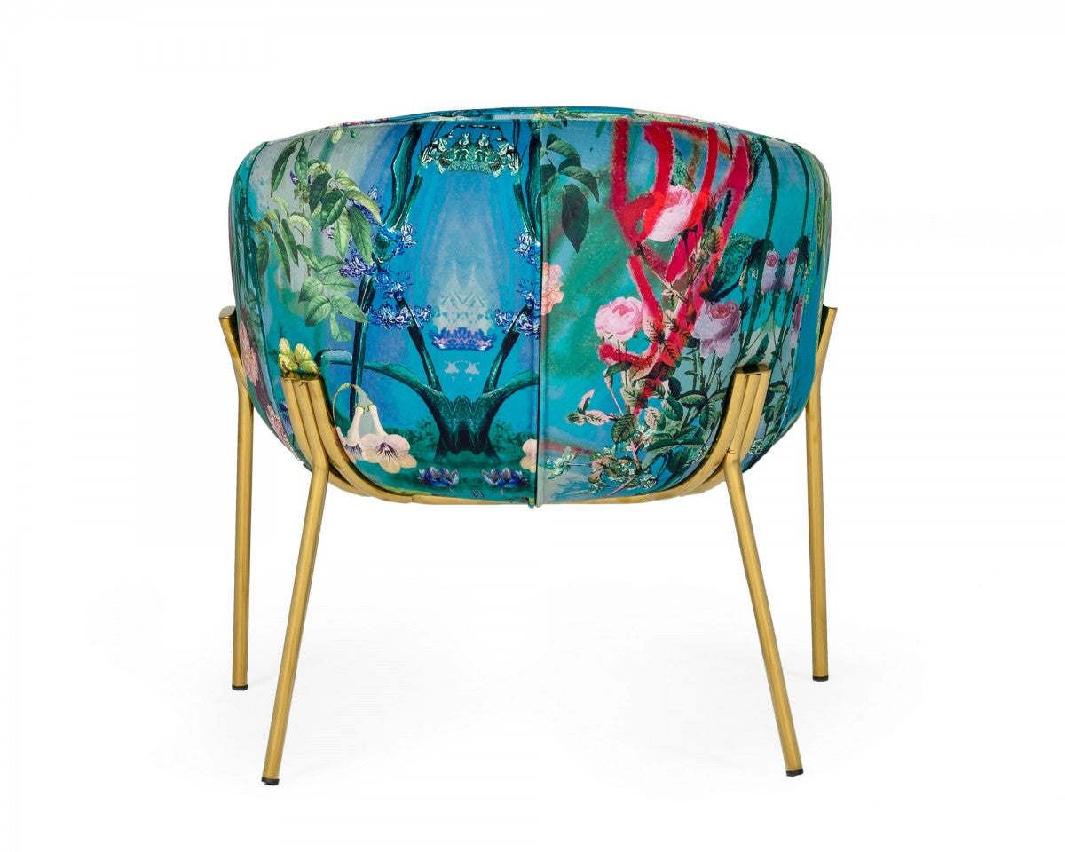 Tropical Velvet Accent Chair