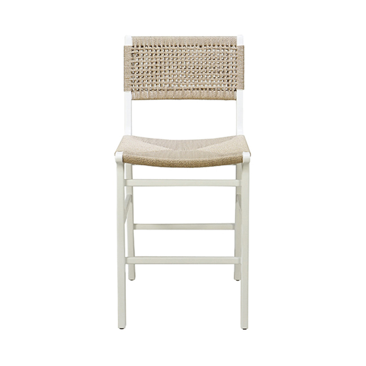 Natural Woven Matte White Counter Stool - Cane & Rattan Collection