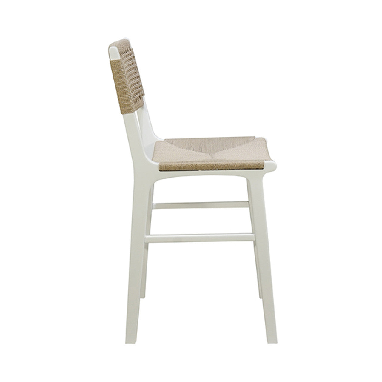 Natural Woven Matte White Counter Stool - Cane & Rattan Collection