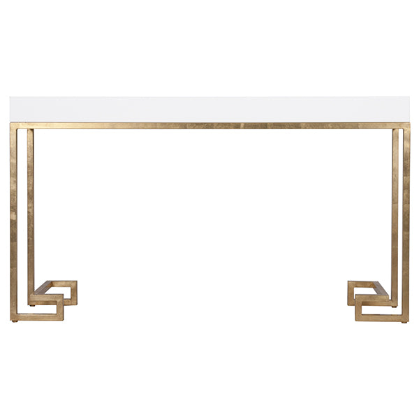 Gold Leaf Glossy White Console