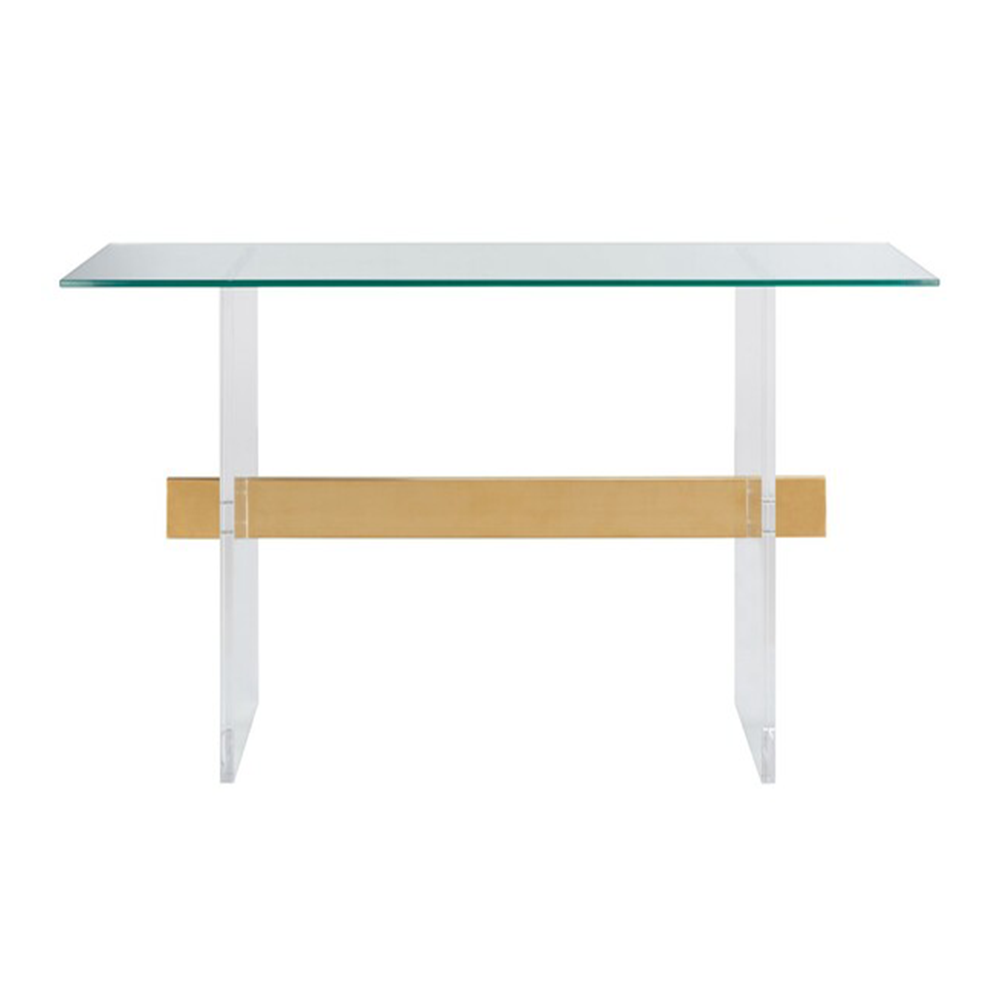 Contemporary Acrylic and Gold Console