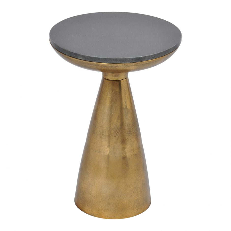 Elegant Gold and Granite Side Table