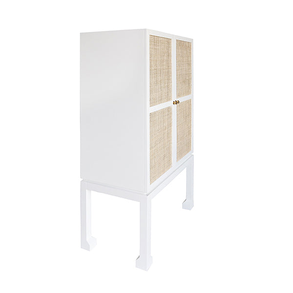 Natural Rattan White Bar Cabinet - Cane & Rattan Collection