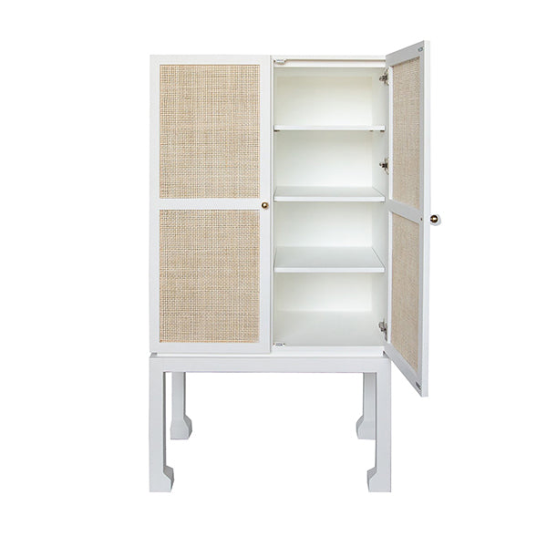 Natural Rattan White Bar Cabinet - Cane & Rattan Collection