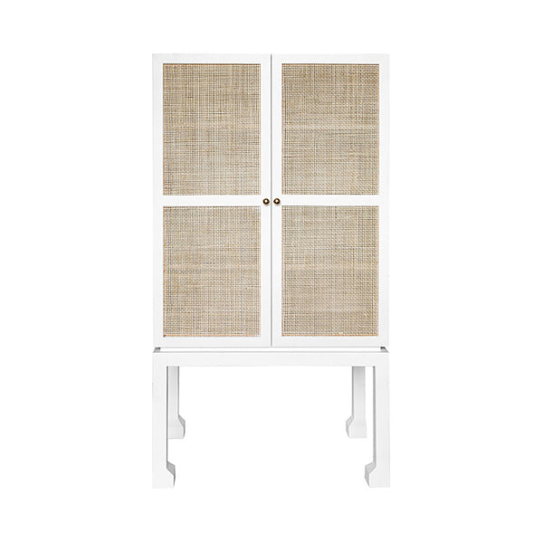 Natural Rattan White Bar Cabinet - Cane & Rattan Collection