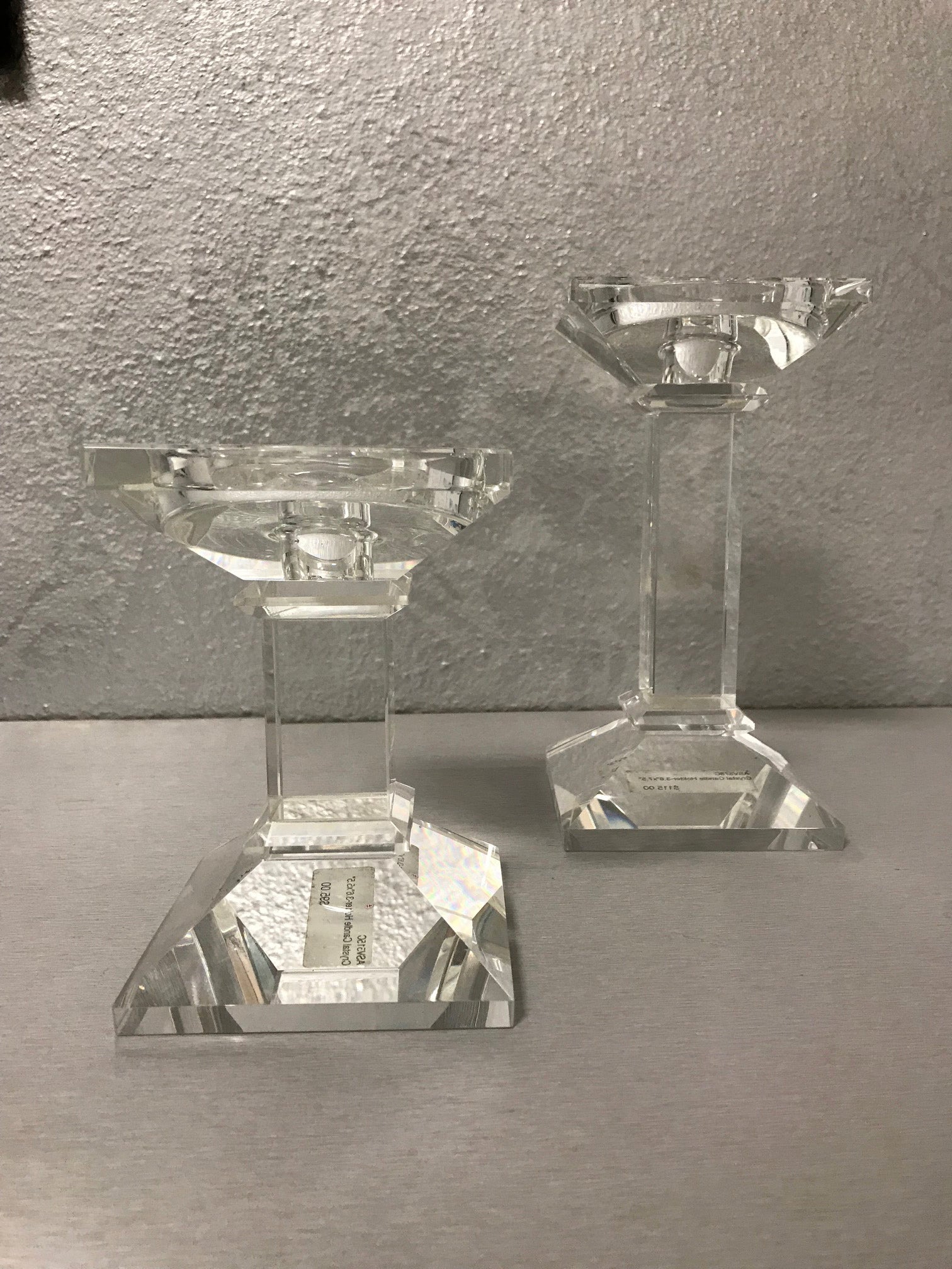 Square Crystal Candleholders