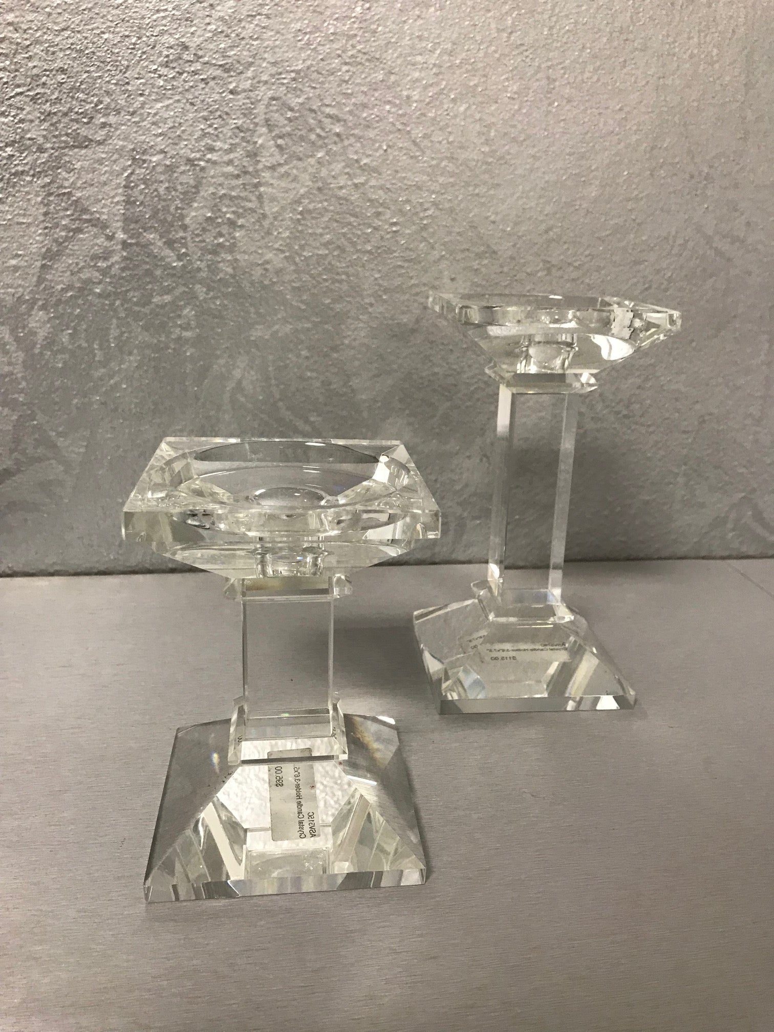 Square Crystal Candleholders