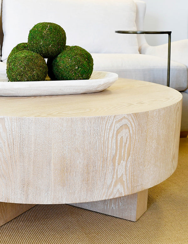 Thick Cross Base Cocktail Table