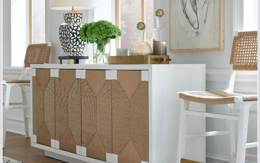 Natural Woven Matte White Counter Stool - Cane & Rattan Collection