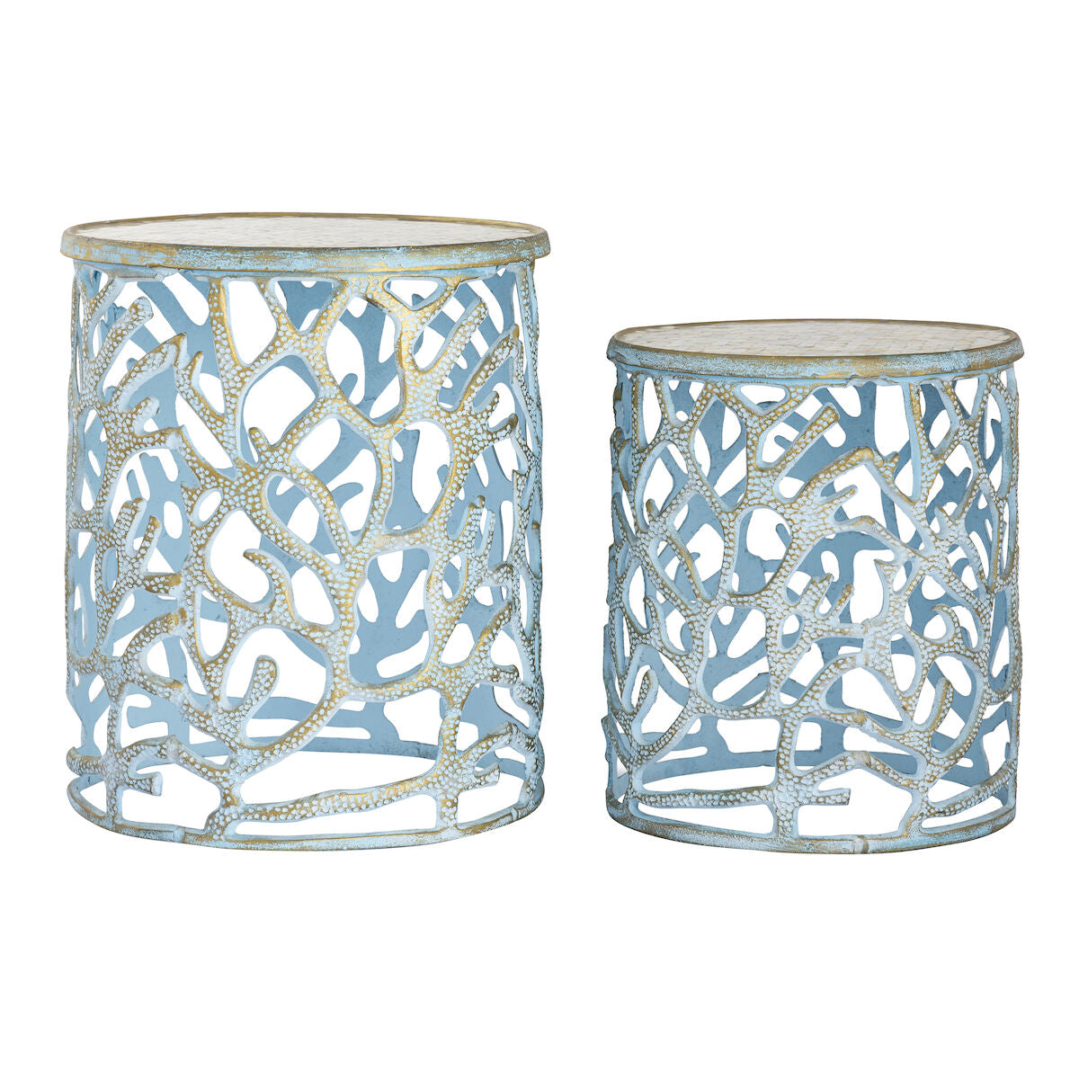 Coral Motif Table - Set of 2