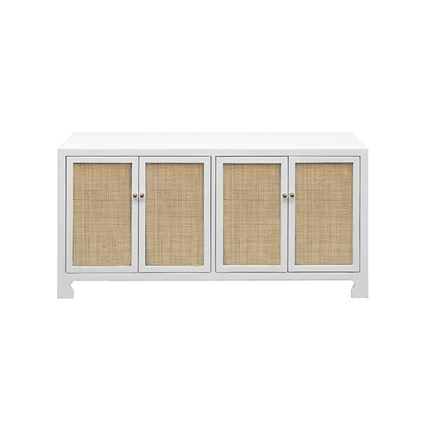 Tropical Chic White Cabinet - Cane & Rattan Collection