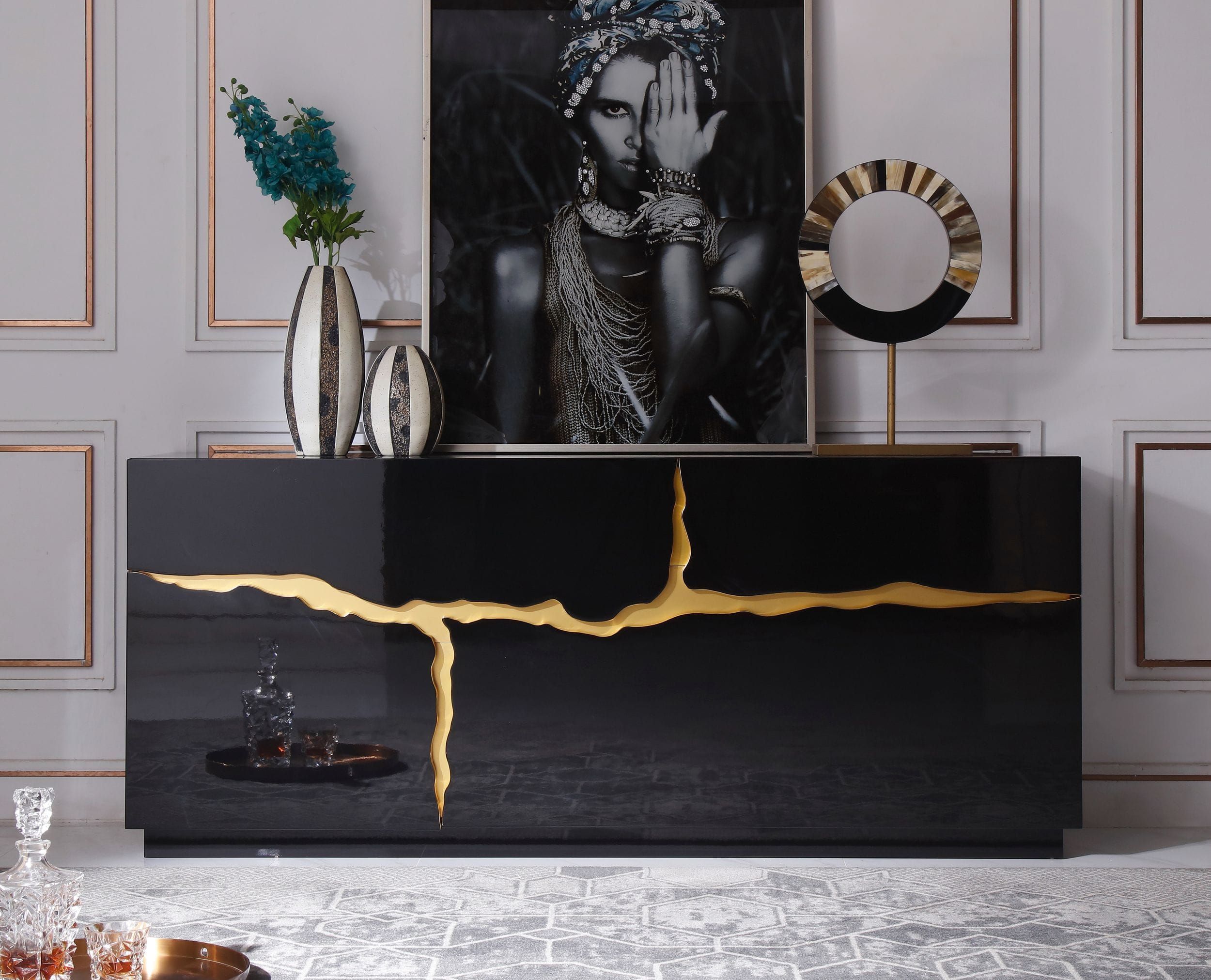 Modern Glam High Gloss Sideboard