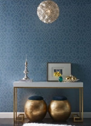 Gold Leaf Glossy White Console