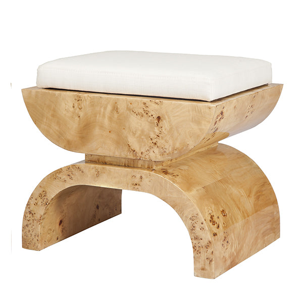 Glossy Burl Sculptural Bench