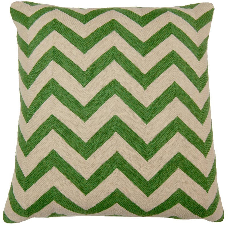 CHEVRON GREEN PILLOW