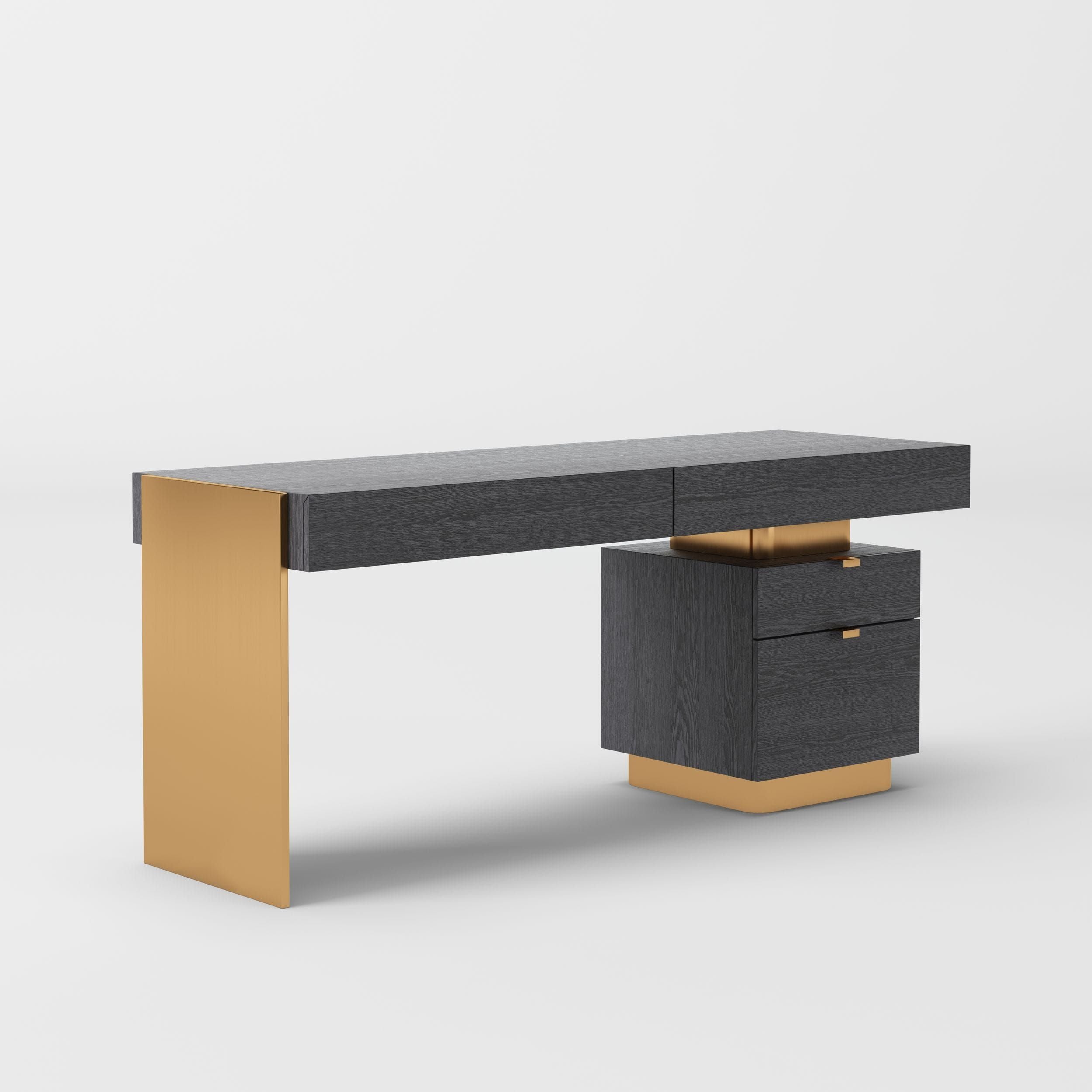 Contemporary Grey & Gold Desk
