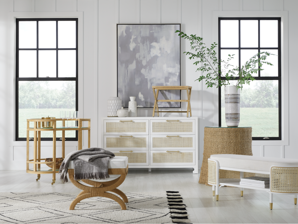 Elegant Cane Style Bench - Cane & Rattan Collection