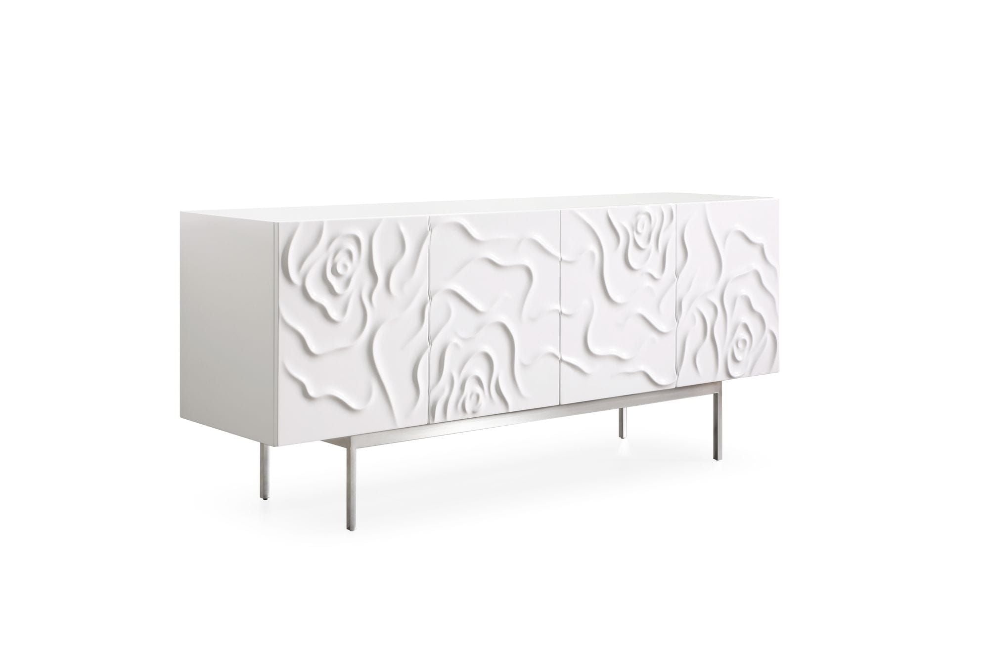 Carved Rose High Gloss Sideboard