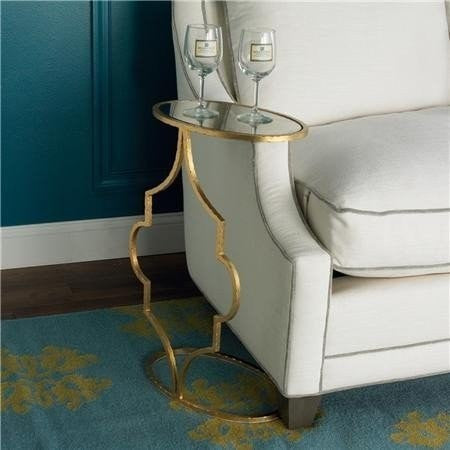 Gold Oval Side Table