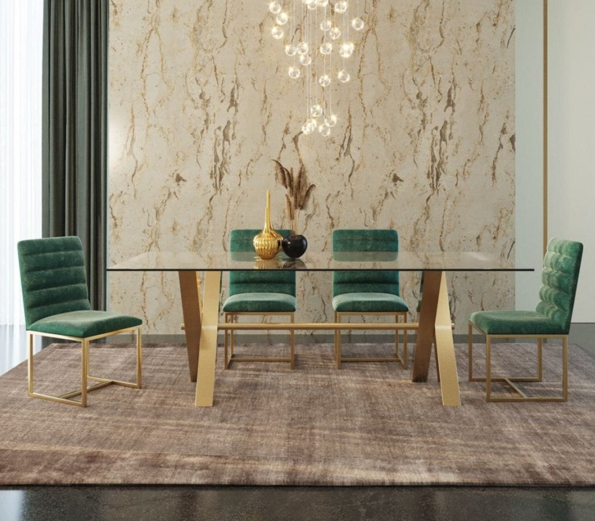 Graceful Brass Dining Table