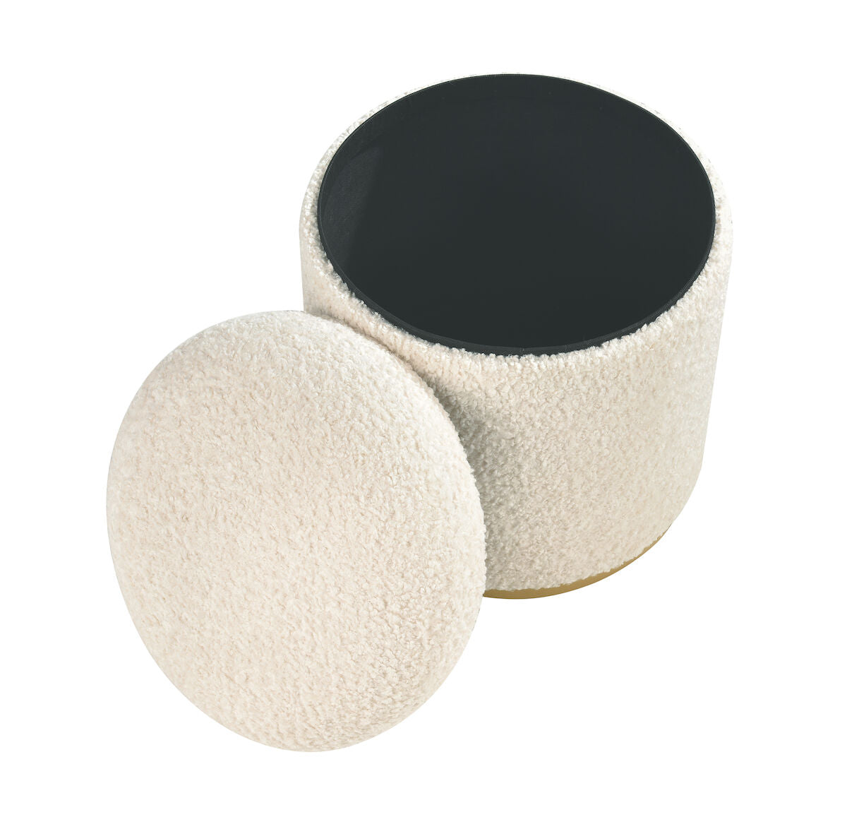 Chic Velvet Ottoman - Beige