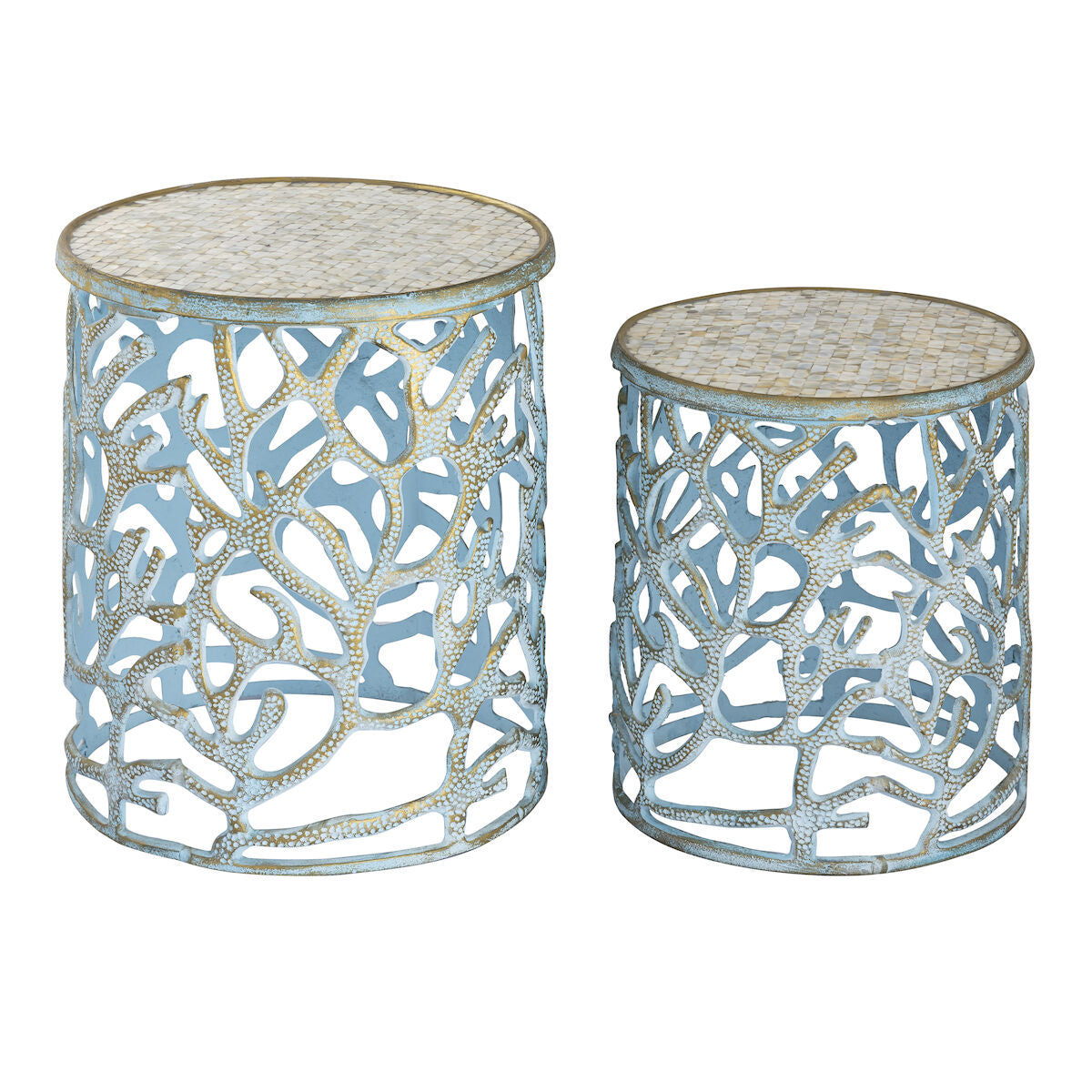 Coral Motif Table - Set of 2