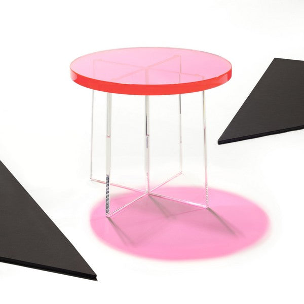 Sophisticated Pink Acrylic Accent Table