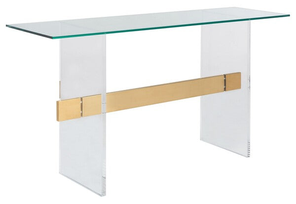 Contemporary Acrylic and Gold Console