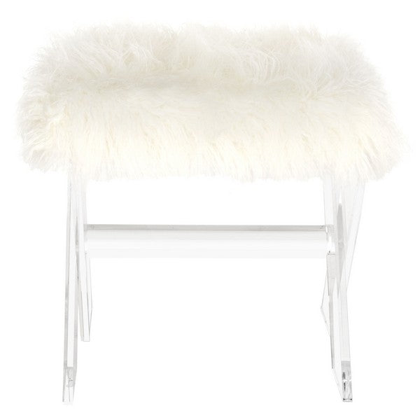Old Hollywood Acrylic White Bench