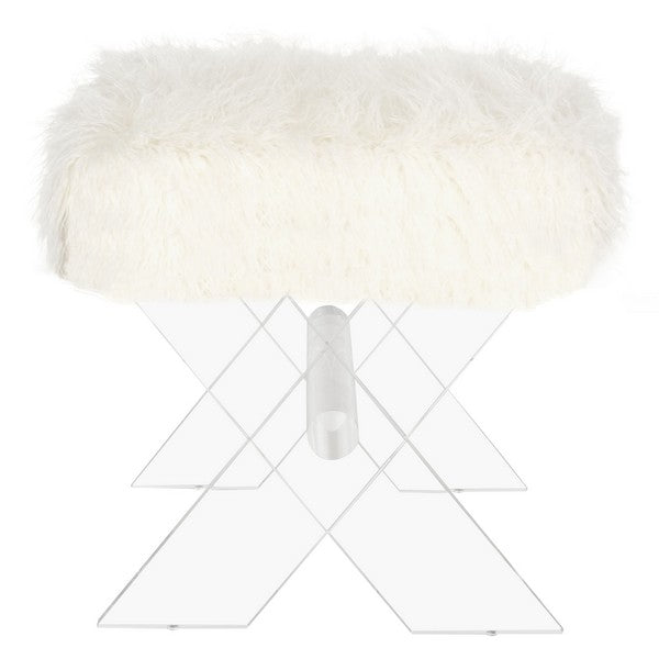 Old Hollywood Acrylic White Bench
