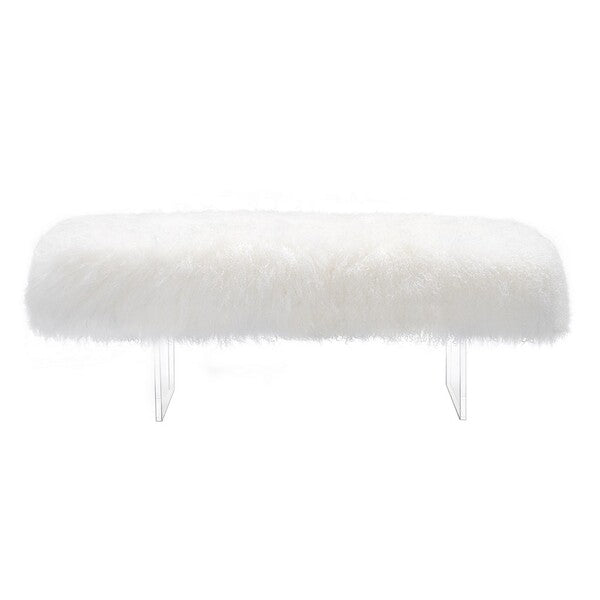 Luxurious Sheepskin Acrylic Bench