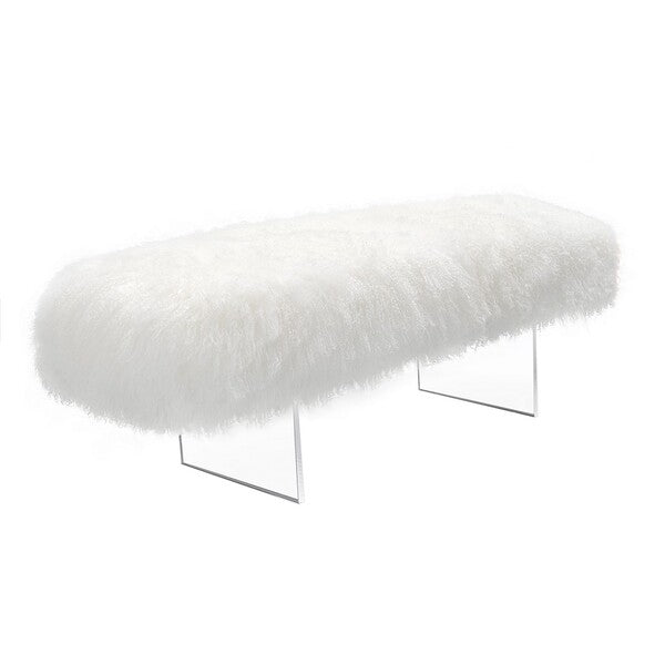 Luxurious Sheepskin Acrylic Bench